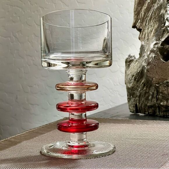 Modernist 3 Disk Ronald Stennett Willson Sheringham candlestick Red Multicolor - Picture 3 of 15